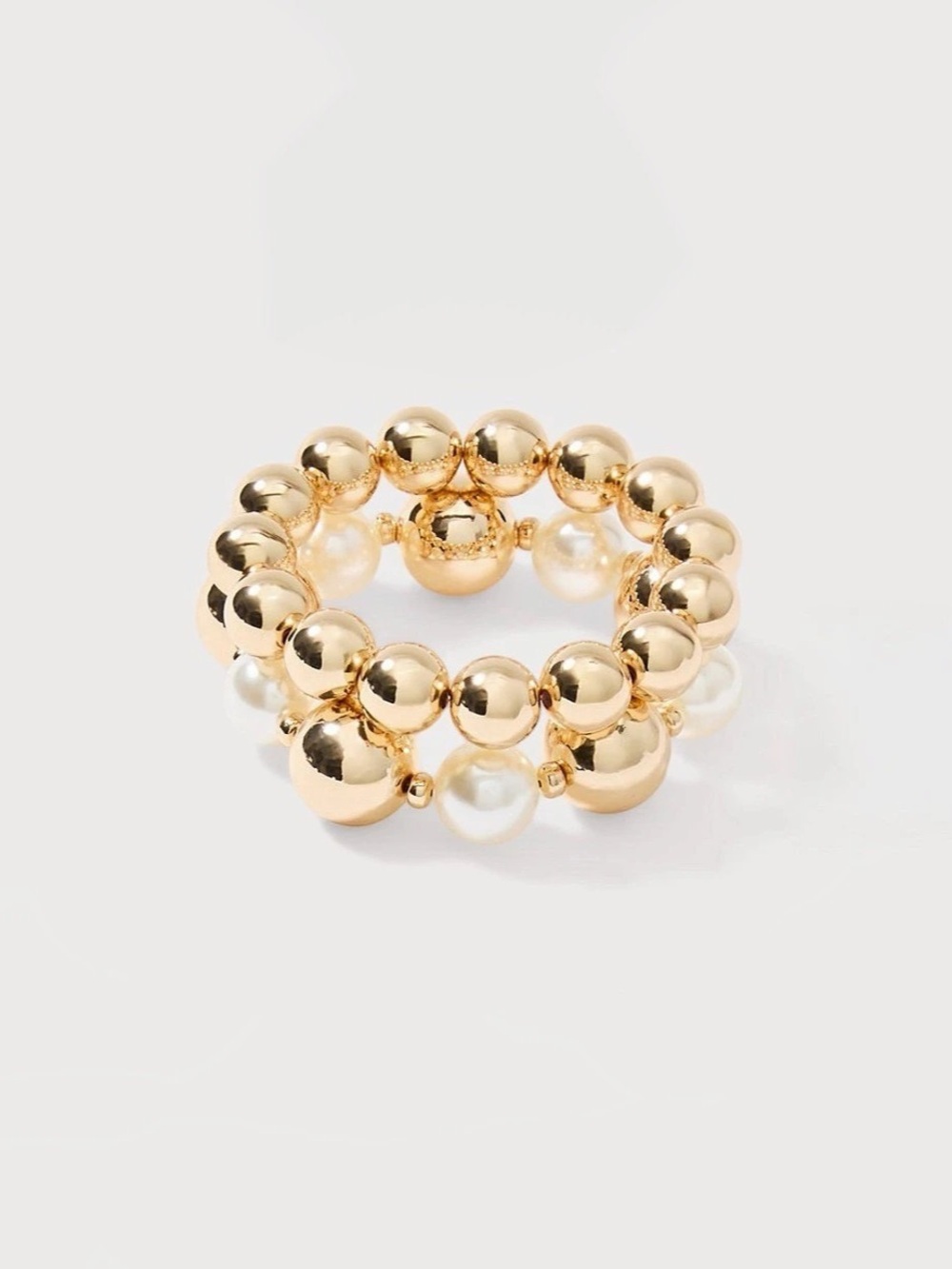 Lilly Pulitzer Moonlight Magic Beaded Stretch Bracelet Set Gold & Pearl